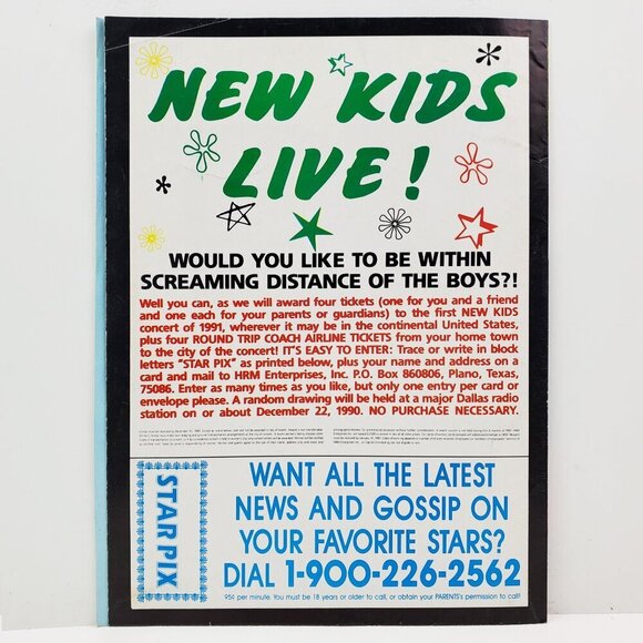 Star Pix New Kids on Block Mega Poster/Mini Magazine NKOTB Vintage 1990 Issue #1 - Picture 5 of 9